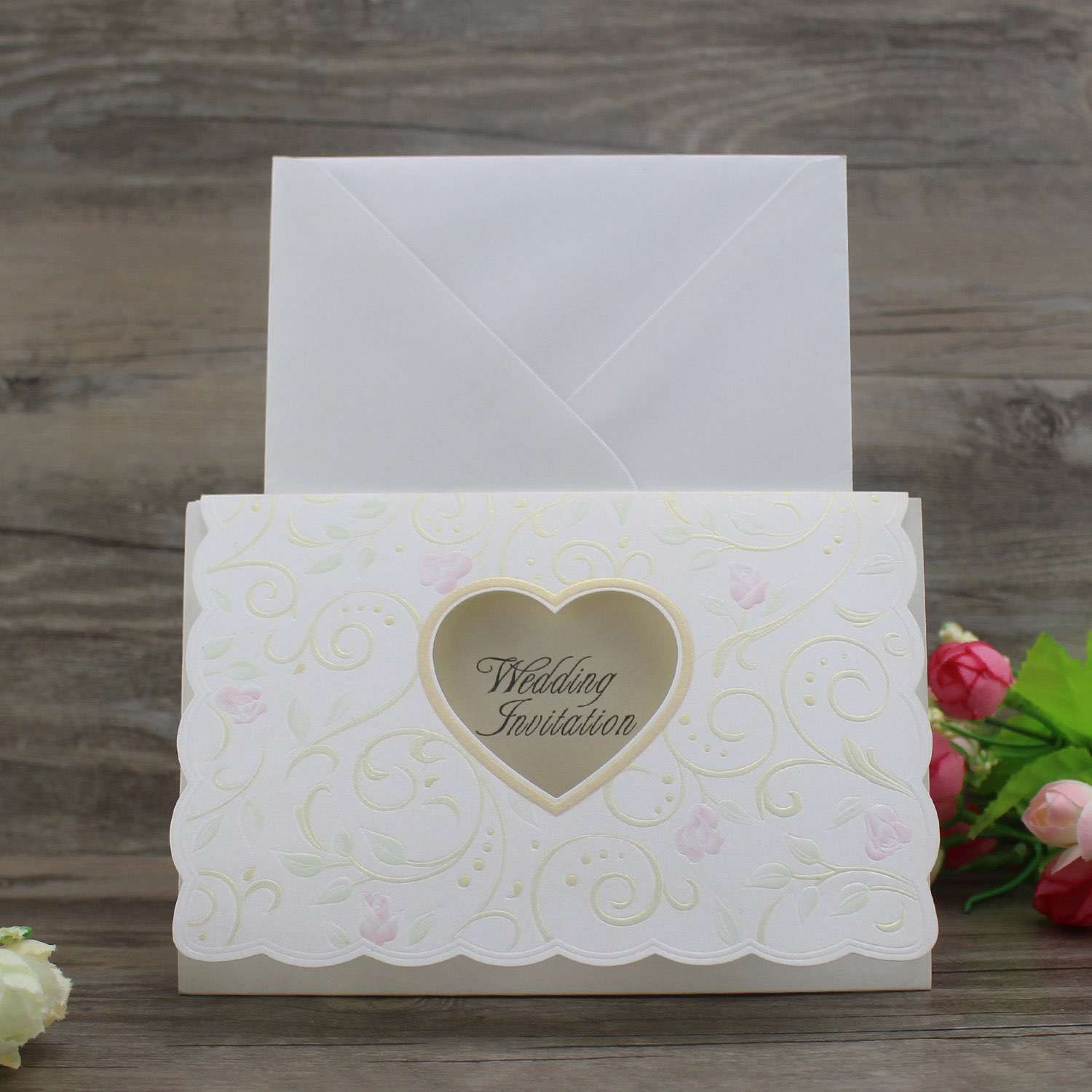 Cheap Invitation Card Beautiful Wedding Invitation with Envelope 